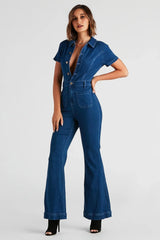 Gimme The Flare Denim Jumpsuit