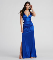 Sam Formal Satin Open Back Dress