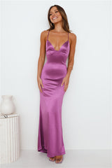 HOMECOMING - Events Of Class Satin Maxi Dress Purple