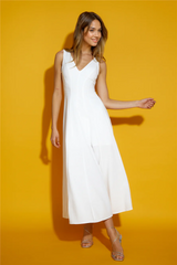 Dusk Soiree Midi Dress White