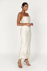 Sydney Straight Neck Slip Maxi Dress - Cream