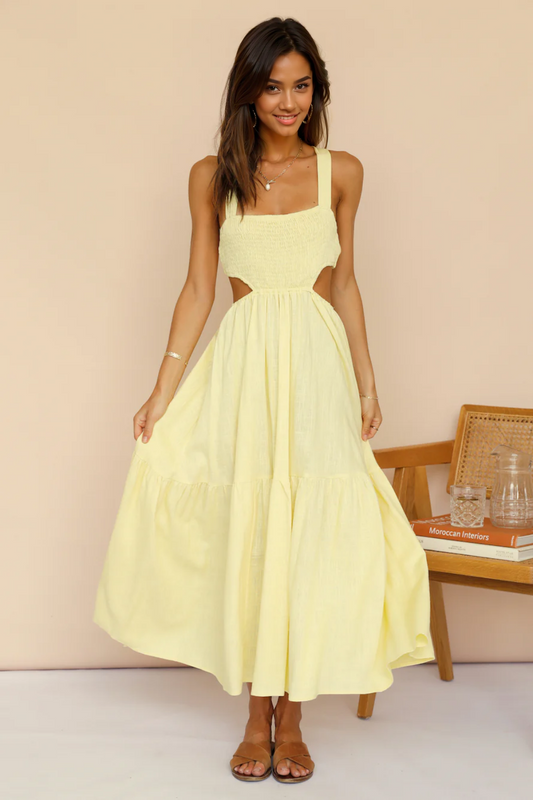 Blink Twice Maxi Dress Yellow