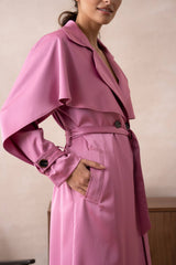 Azalea Satin Trench Coat