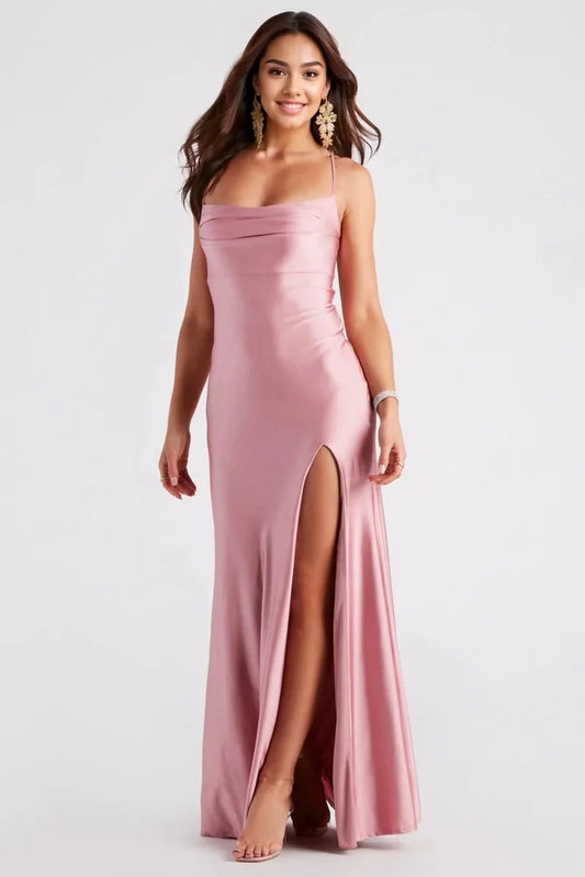 A-Line High Slit Formal Dress