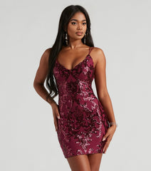 Karina Formal Sequin Cross-Back Mini Dress