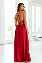 Drinks All The Time Maxi Dress Red