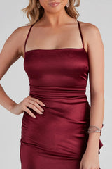 Formal High Slit Satin Dress