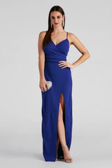 Sasha Formal High Slit Wrap Dress