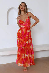 Like A Sunflower Midi Dress Orange