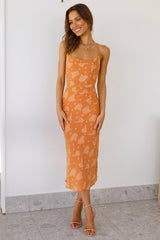 Rule Your World Midi Dress Orange