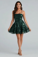 Joanna Sequin Lace Party Dress