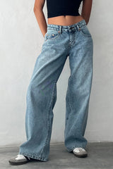 Roomy Extra Wide Low Rise Jeans in Vintage Blue Wash