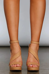 Chic Asymmetrical Strap Platform Heels