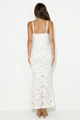 Soft Sweet Lace Maxi Dress White