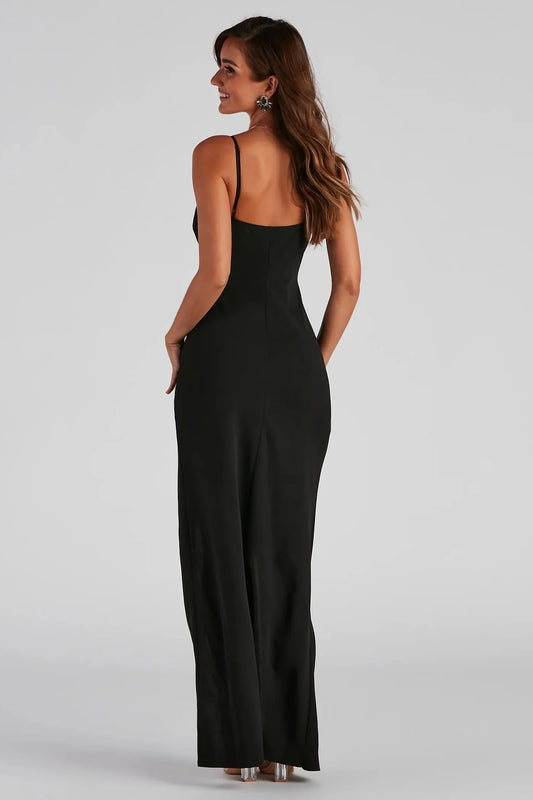 Sasha Formal High Slit Wrap Dress