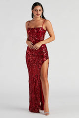 Jenelle Formal Sequin Open Back Dress