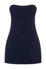 Neeka Strapless Bow Back Mini Dress - Navy