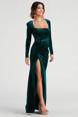 Mindy Formal Velvet Knot Dress