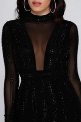 Amelia Rhinestone Mesh Bodycon Dress