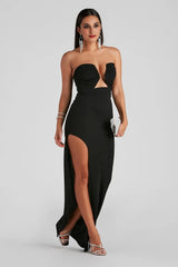 Frankie Formal Crepe Slit Dress