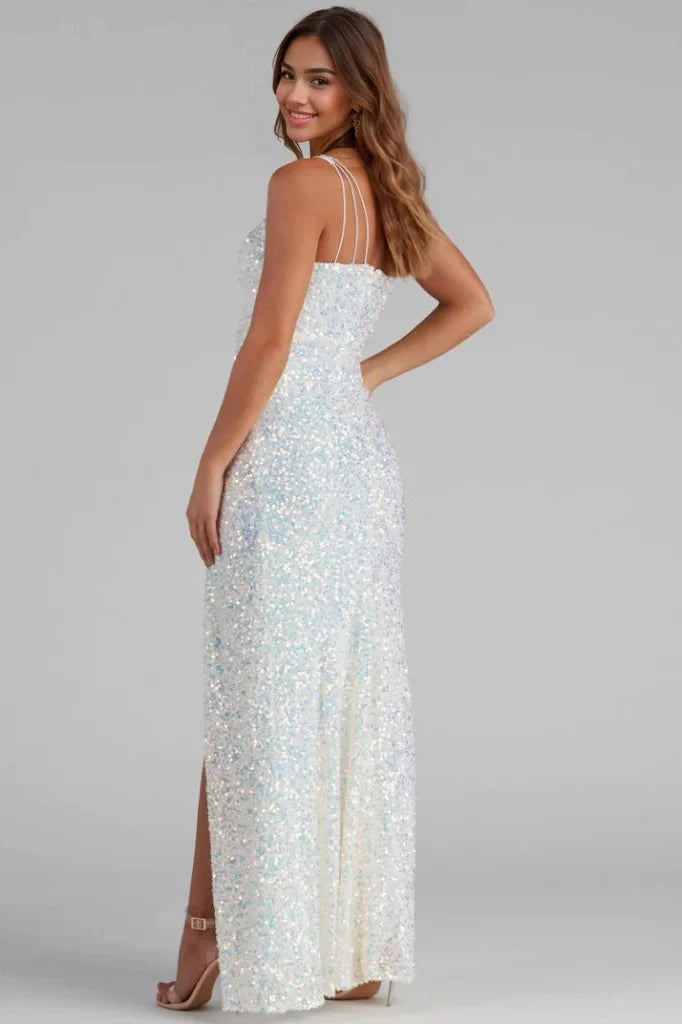 Formal One-Shoulder Sequin Dress