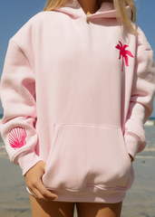 "Hawaii Hibiscus" Hoodie in Blush