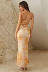 Warmth Of Love Mesh Maxi Dress Orange