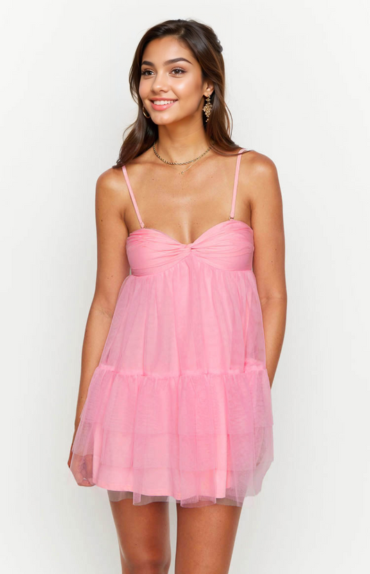 Amba Pink Strapless Mini Dress