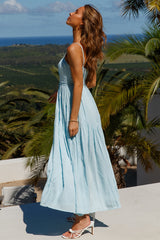 Chain Of Daisies Maxi Dress Ice Blue