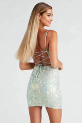 Ria Sequin Cowl Neck Party Dress