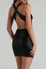 Gloria Formal Sequin Short Dress