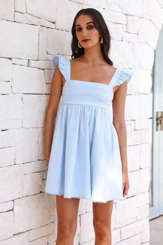 Ready For Brunch Mini Dress Blue