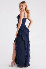 Melrose Formal Mesh Ruffle Mermaid Dress