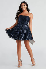 Joanna Sequin Lace Party Dress