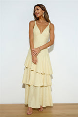 Red Carpet Entrance Maxi Dress Lemon