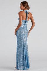 Kasey Formal Sequin Halter Dress