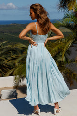 Chain Of Daisies Maxi Dress Ice Blue