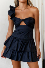 Ruffled Out Dress Black