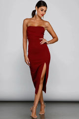 Zadie Formal High-Slit Midi Dress