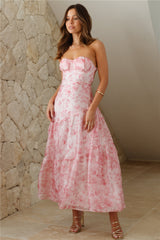 HOMECOMING- Her Best Version Strapless Maxi Dress Pink