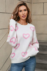 Pink Heart Baggy Sweater