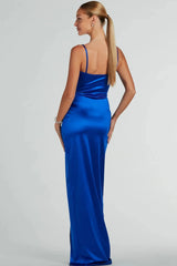 Mayra Formal Satin Slit Long Dress