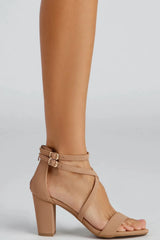 Classy Steps Nubuck Criss-Cross Heels