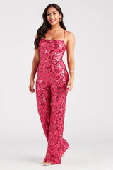 Radiate In Sequins Lace-Up Jumpsuit