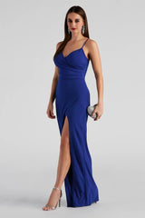 Sasha Formal High Slit Wrap Dress