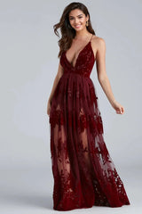 Formal Flocked Velvet Dress