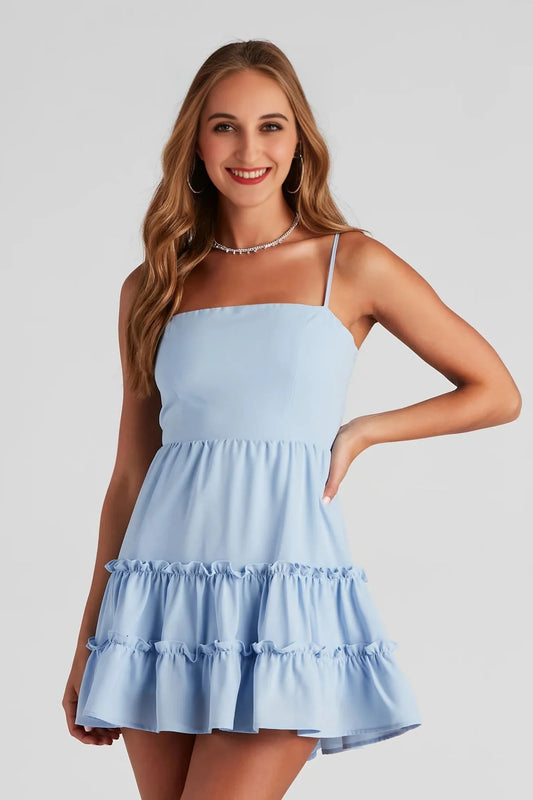 Take A Bow Ruffled Short Dress