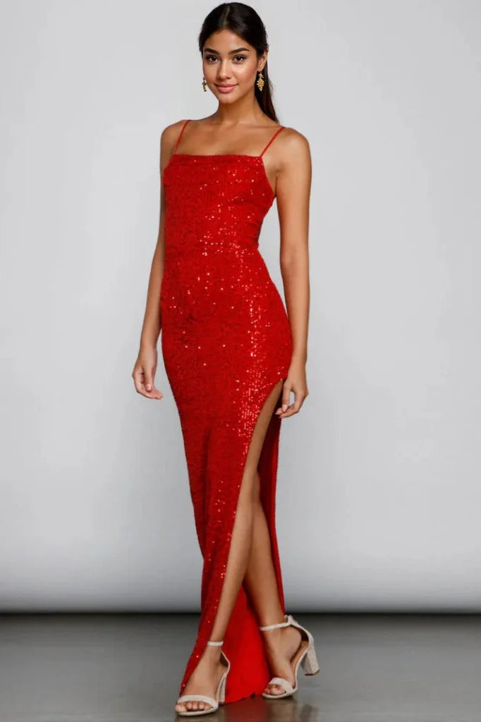 Fatima Sequin Cowl Neck Bodycon Formal Dress