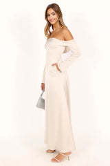 Gigi Off Shoulder Maxi Dress - Cream