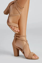 Classy Steps Nubuck Criss-Cross Heels